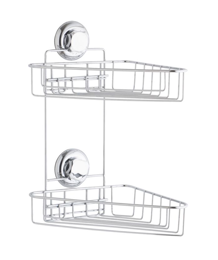Bestlock Suction Wall Mountable Double Corner Storage Shelf 1 Compactor