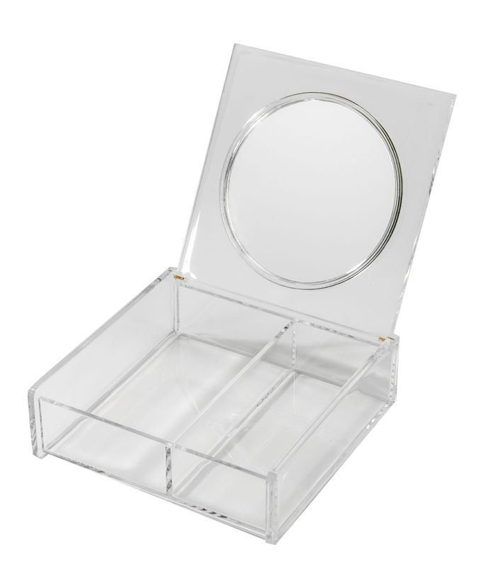 Makeup Box With Mirror - Transparent 1 Compactor
