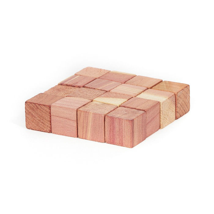 Set of 16 Moth Repellant Cedar Wood Cubes for Drawers 2 Compactor