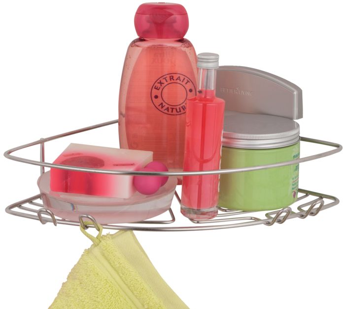 Stick On Wall Mountable Bathroom Corner Shelf 1 Compactor