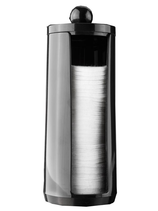 Cotton Pad Dispenser With Lid - Black 1 Compactor