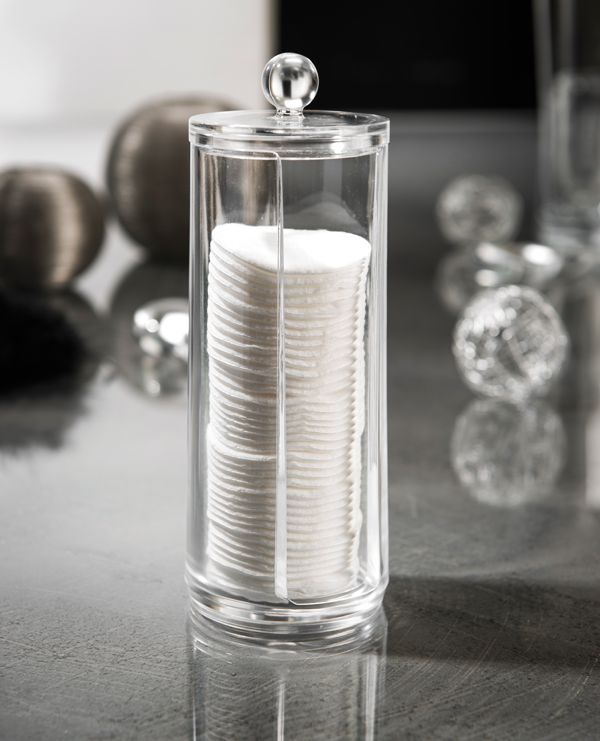 Cotton Pad Dispenser With Lid - Transparent 4 Compactor