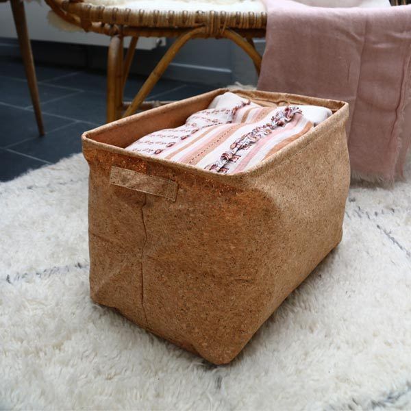 Flexible Cork Storage Basket - Large