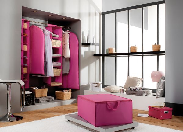 Hanging Shoe Organiser with 9 Compartments - Pink 2 Compactor