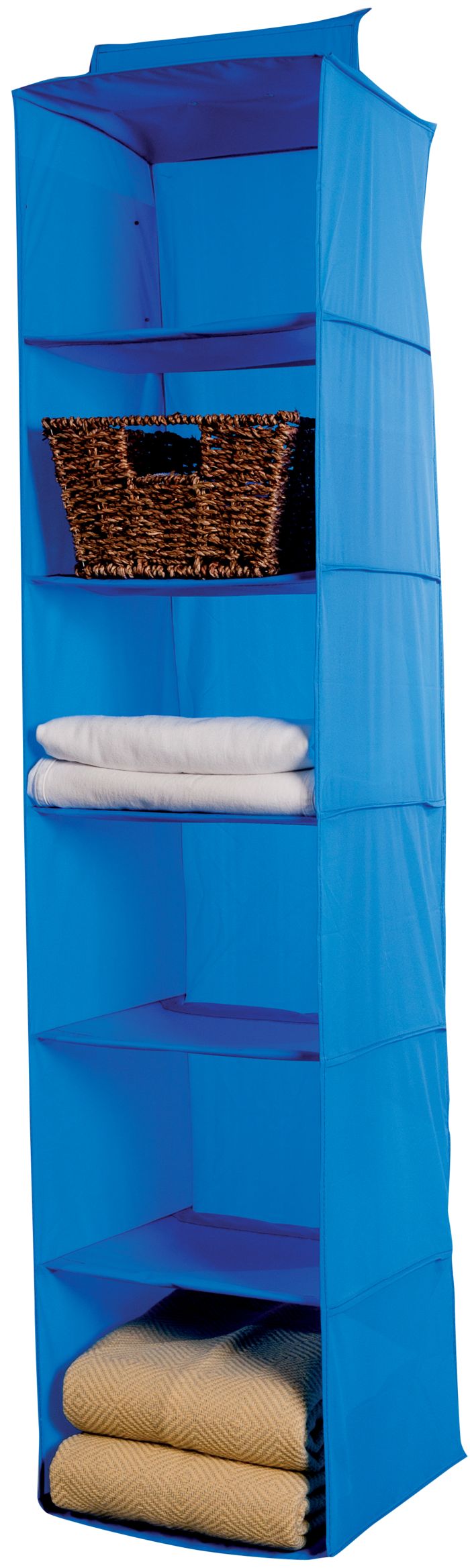 Hanging Clothes Organiser with 6 Compartments - Blue 1 Compactor