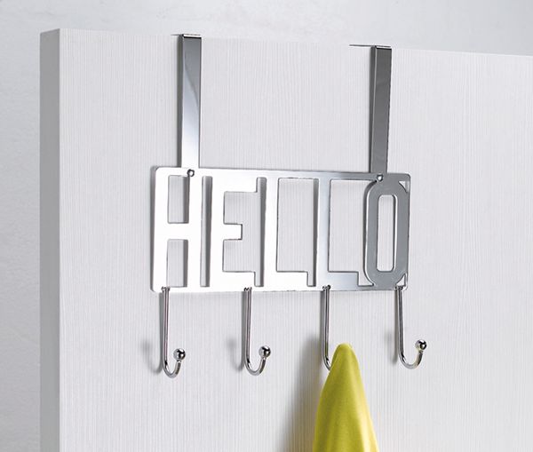 "Hello" 4 Hook Over Door Hanger 6 Compactor