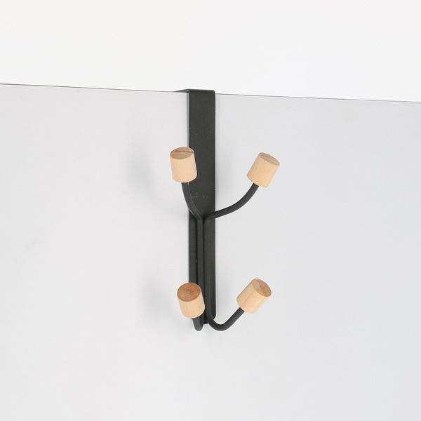 "Helsinski" 4 hooks black over door