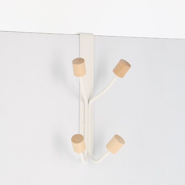 "Helsinski" 4 hooks white over door