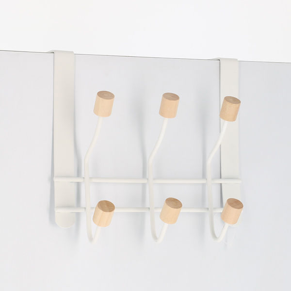 "Helsinski" 6 hooks white over door