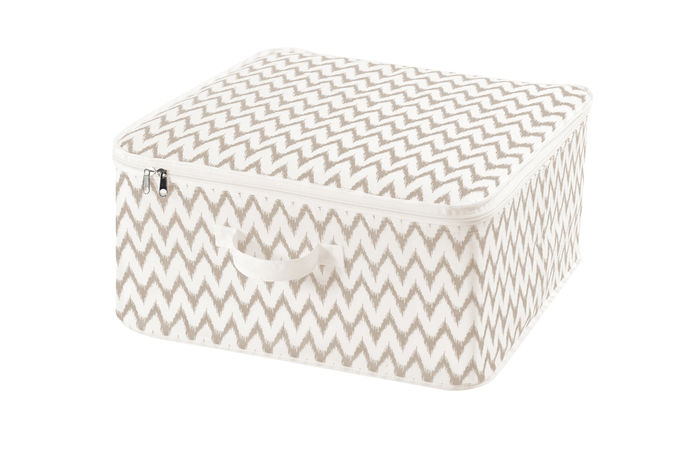 Ikat Beige Storage Bag with Zip 1 Compactor