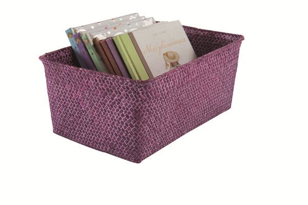 "Kito" Seagrass Storage Basket - Pink 2 Compactor