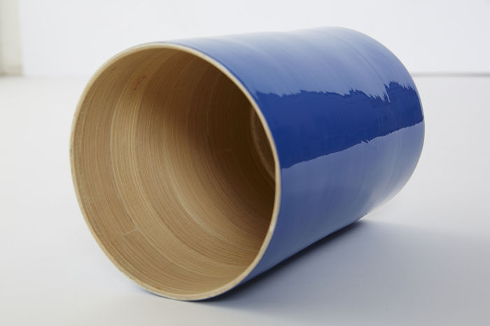 Large Bamboo Utensil Holder - Indigo Blue 4 Compactor