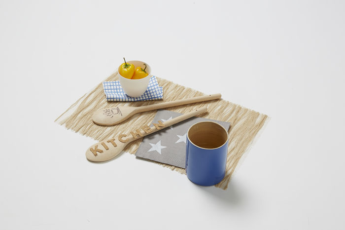 Small Bamboo Utensil Holder - Indigo Blue 3 Compactor