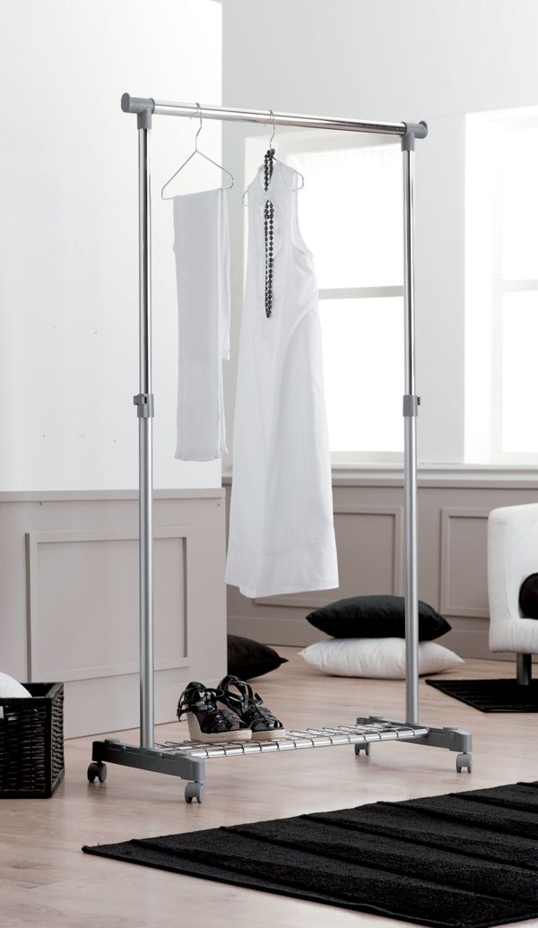 Loft Steel Adjustable Clothes Hanging Rail 5 Compactor