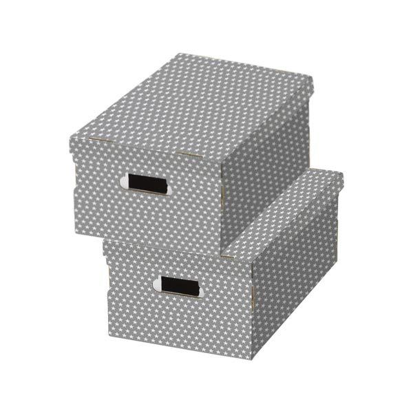Set Of 2 Grey "Stars" Boxes 1 Compactor