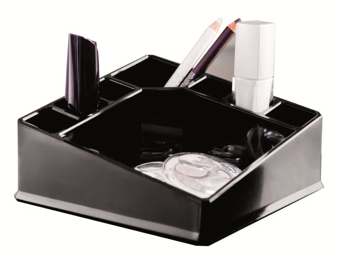 Square Make-up and Jewellery Organiser - Black 1 Compactor