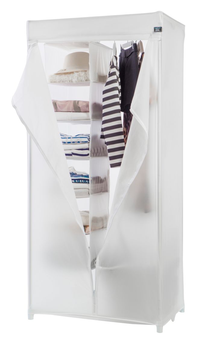 Milky Metal Frame Wardrobe 1 Compactor