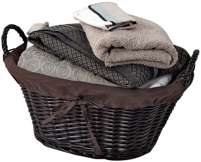 "Tonka" Oval Wicker Storage Basket with Handles 1 Compactor