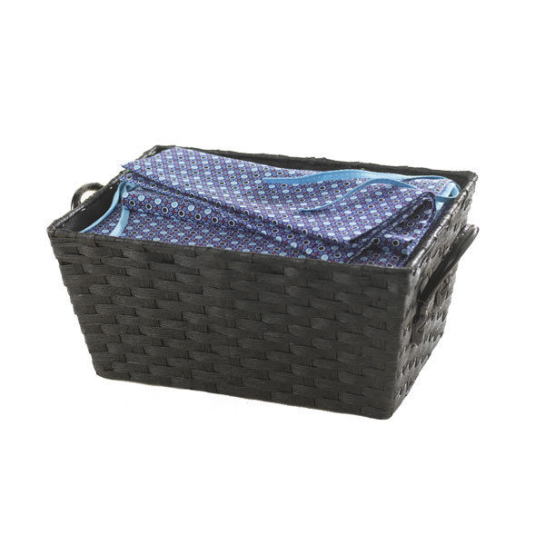 Woven Paper Storage Basket - Black 1 Compactor