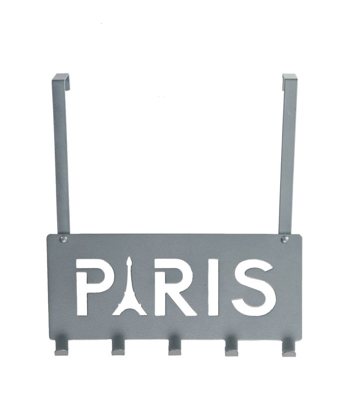 "Paris" 5 Hook Over Door Hanger - Silver 1 Compactor