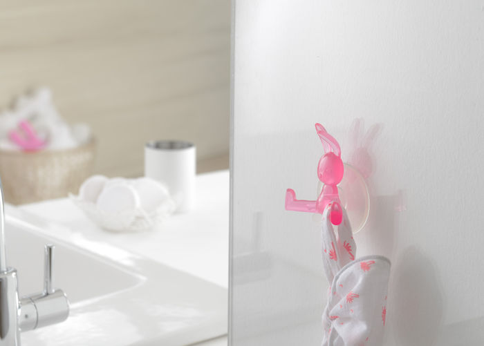 "Funny" Rabbit Suction Wall Hook - Pink 2 Compactor