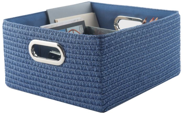 "Poly" Storage Basket with Handles - Blue 1 Compactor