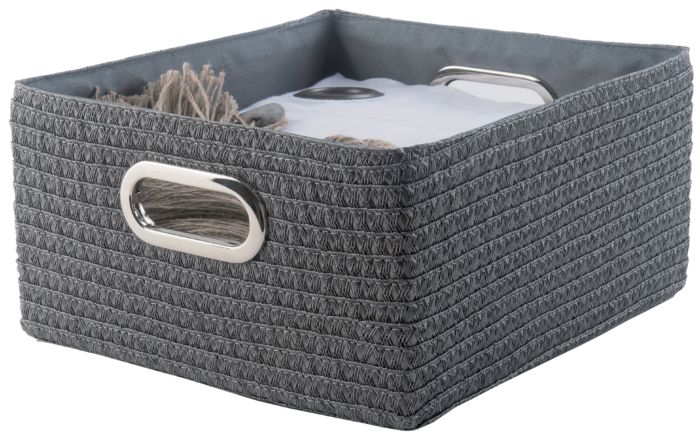 "Poly" Storage Basket with Handles - Grey 1 Compactor