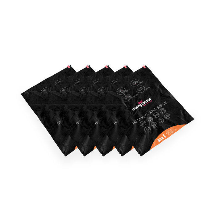 Pack of 5 space saving vacuum bags 'Aspispace' L - black 1 Compactor