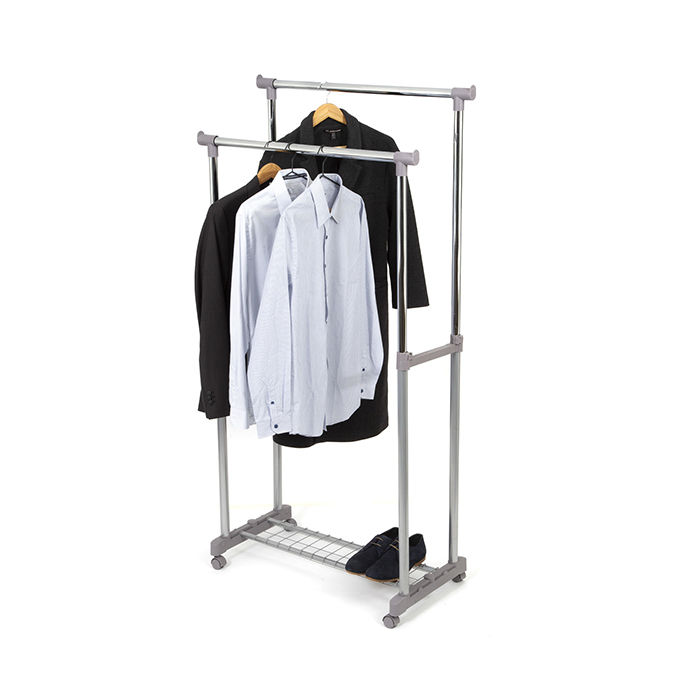 Alex Steel Adjustable Double Clothes Rail 4 Compactor