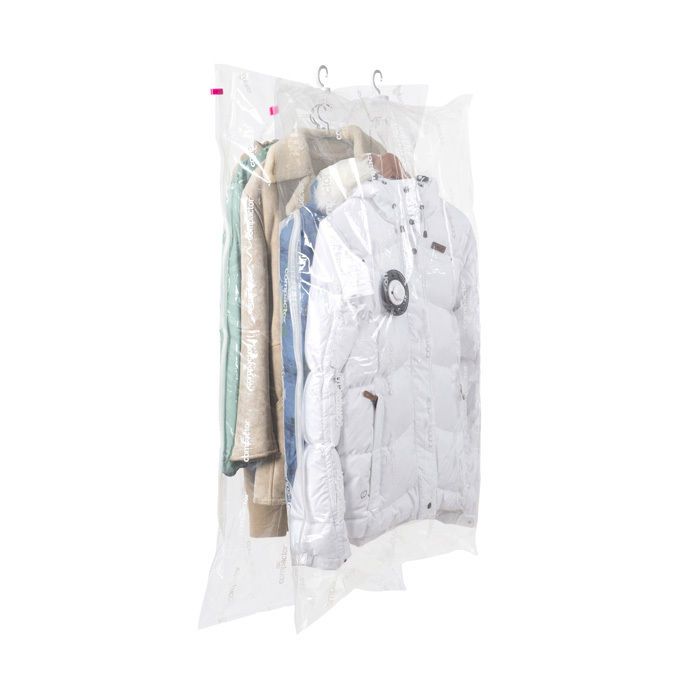 "Espace +" Set of 2 Space Saving Hanging Vacuum Bags - 1 Long and 1 Short 2 Compactor