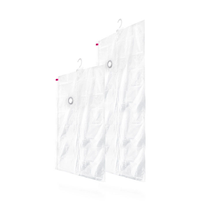 "Espace +" Set of 2 Space Saving Hanging Vacuum Bags - 1 Long and 1 Short 1 Compactor
