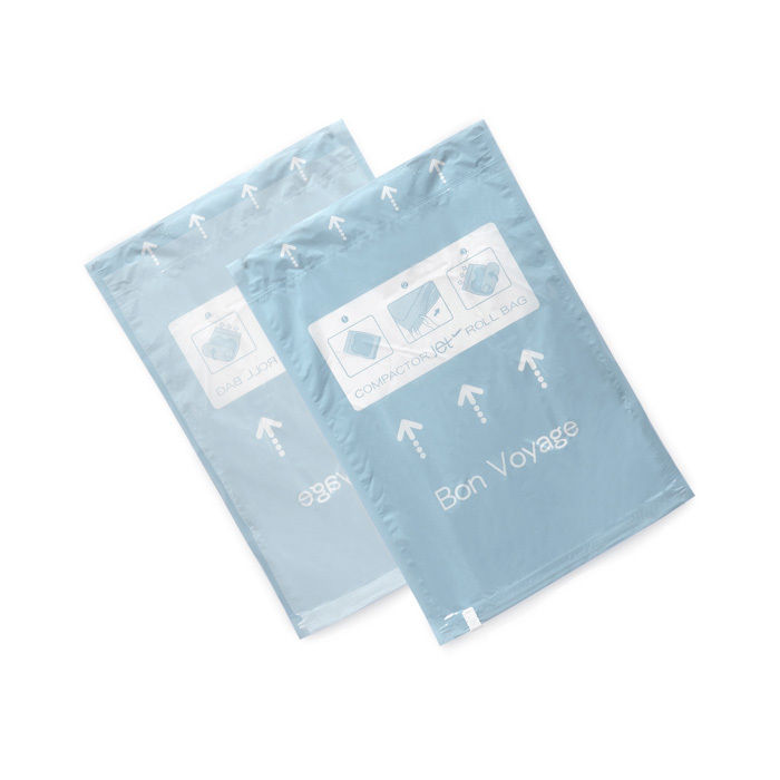 Set of 2 Small Manual Roll Up Space Saving Travel Storage Bags 1 Compactor