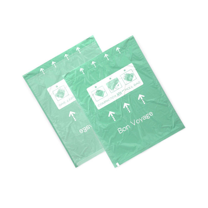 Set of 2 Large Manual Roll Up Space Saving Travel Storage Bags  1 Compactor