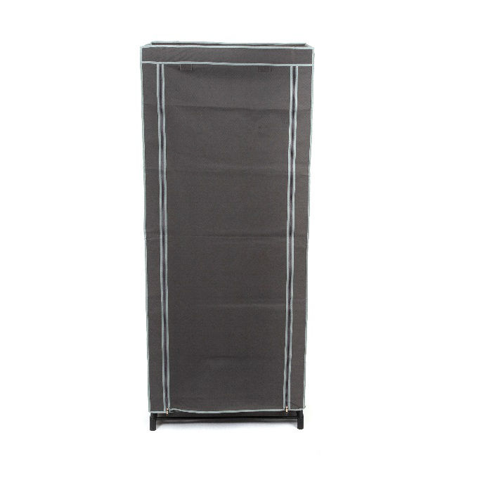 Cottage Canvas Metal Frame Portable Wardrobe with Organiser  2 Compactor