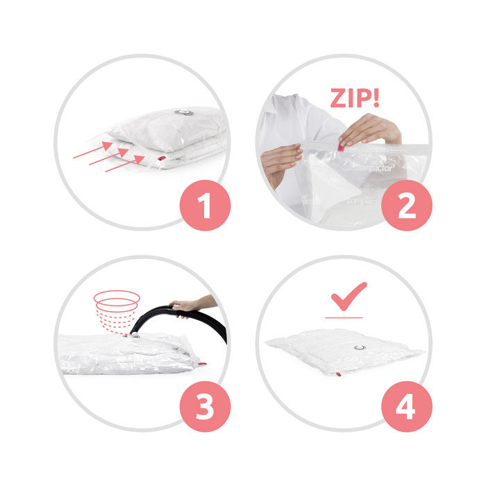 "Aspispace" Large Space Saving Vacuum Storage Bag for 1 Double Duvet 3 Compactor