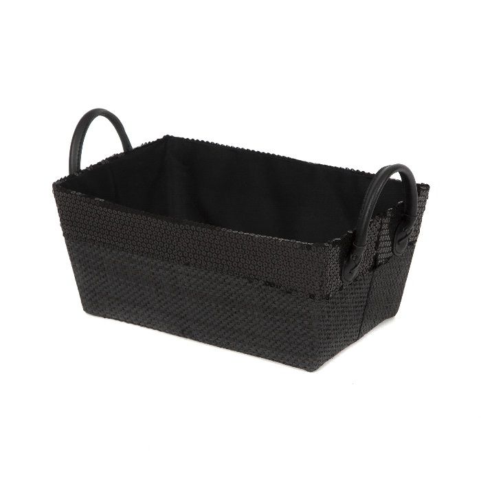 "Glam" Small Woven Storage Basket 1 Compactor