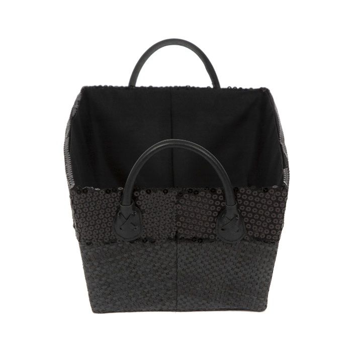 "Glam" Small Woven Storage Basket 3 Compactor