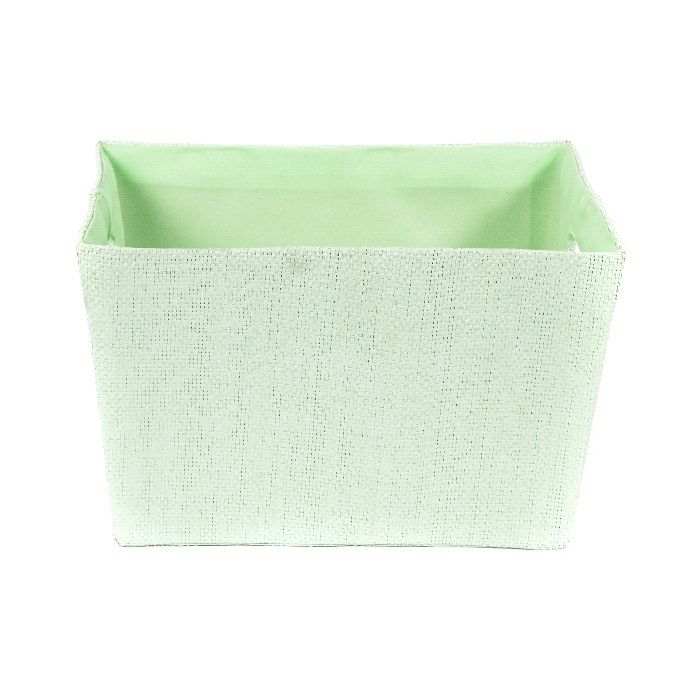 "Lili" Woven Storage Basket with Handles - Green  2 Compactor