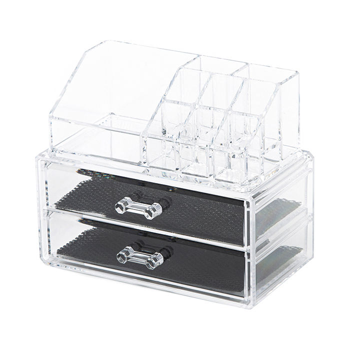 2 Drawer Jewellery And Make-up Organiser - Transparent 1 Compactor