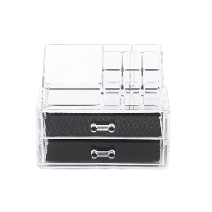 2 Drawer Jewellery And Make-up Organiser - Transparent 2 Compactor