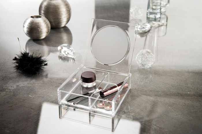 Make-Up and Jewellery Drawer Organiser and Compact Set - Transparent 2 Compactor