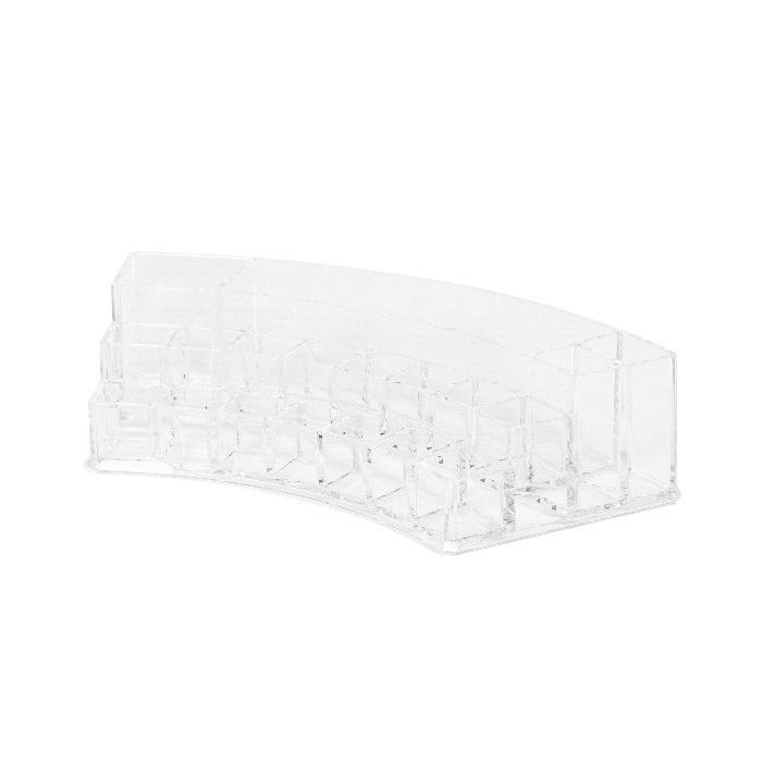 Curved Multi-Compartment Make-up Organiser - Transparent 1 Compactor