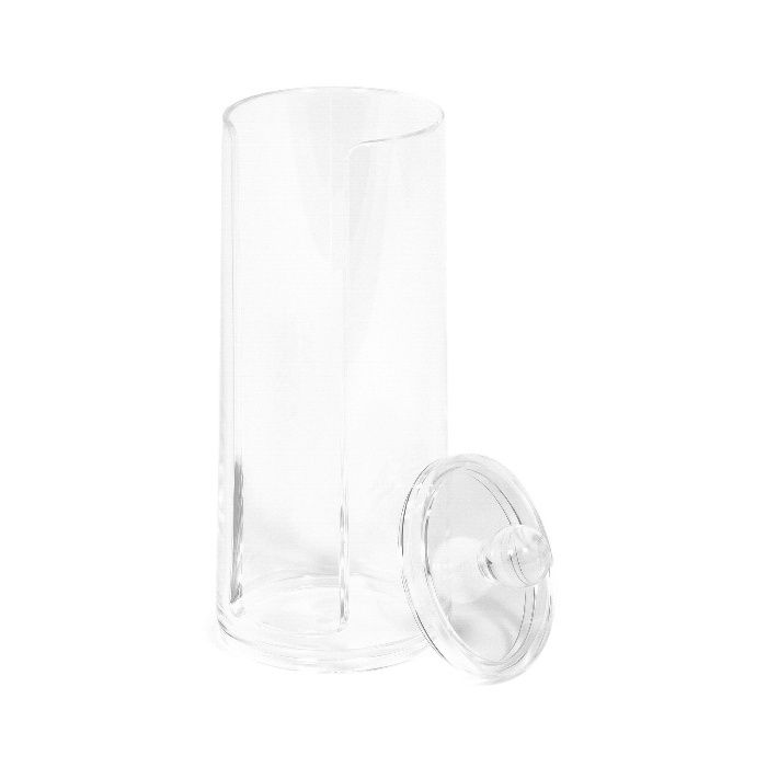 Cotton Pad Dispenser With Lid - Transparent 3 Compactor