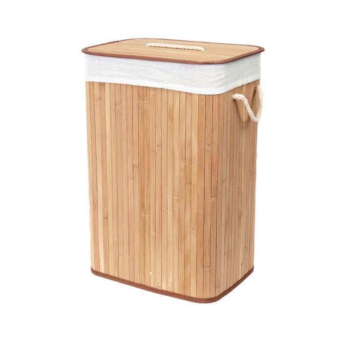 "Bamboo" Rectangle Foldable Laundry Basket 1 Compactor