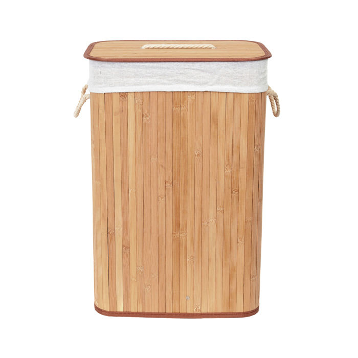 "Bamboo" Rectangle Foldable Laundry Basket 2 Compactor