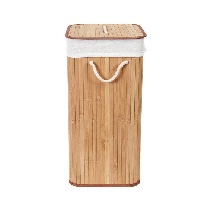 "Bamboo" Rectangle Foldable Laundry Basket 3 Compactor