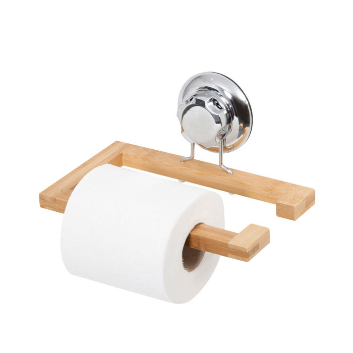 Bestlock Suction Wall Mountable Toilet Roll/Towel Holder - Bamboo 4 Compactor
