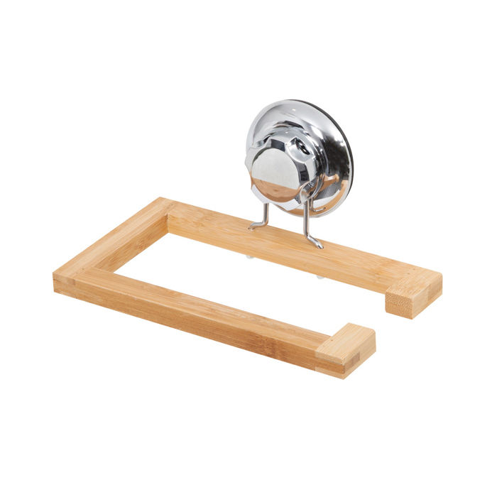Bestlock Suction Wall Mountable Toilet Roll/Towel Holder - Bamboo 1 Compactor