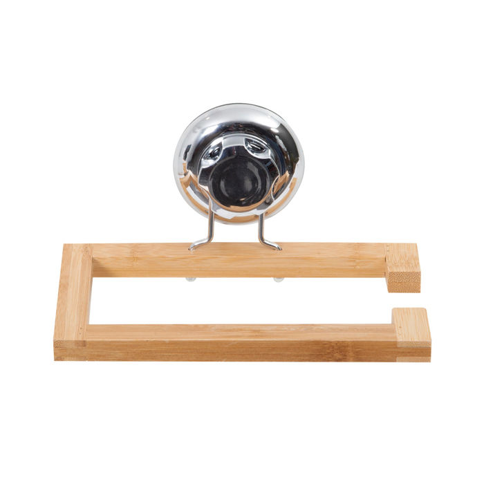 Bestlock Suction Wall Mountable Toilet Roll/Towel Holder - Bamboo 2 Compactor