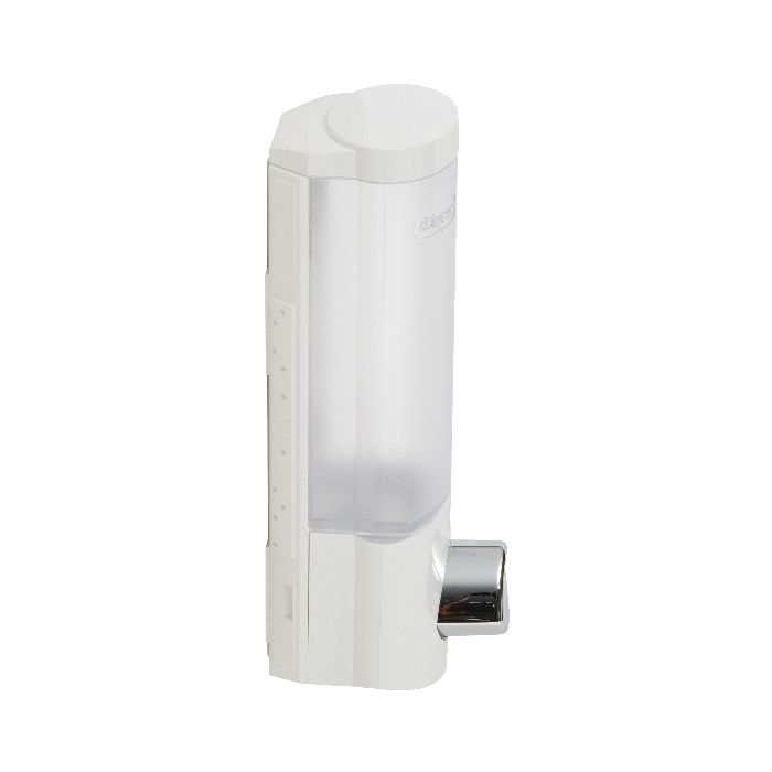 Stick On Single 360ml Soap/Shampoo Dispenser - White 3 Compactor